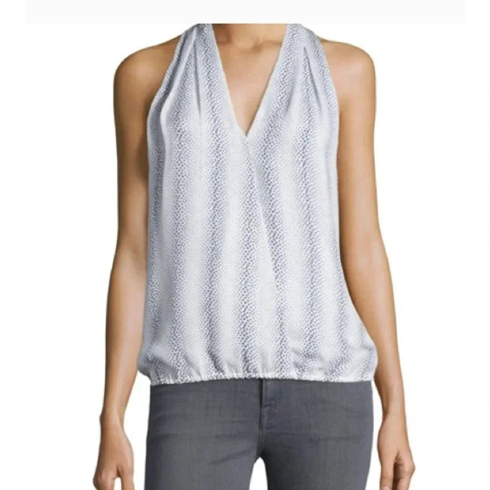 Joie Naya printed halter dot printed 100% Silk top size X Small
